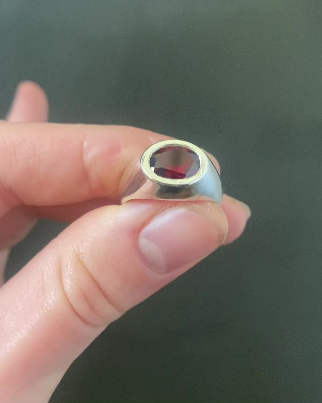 Raised Garnet Signet N 1/2