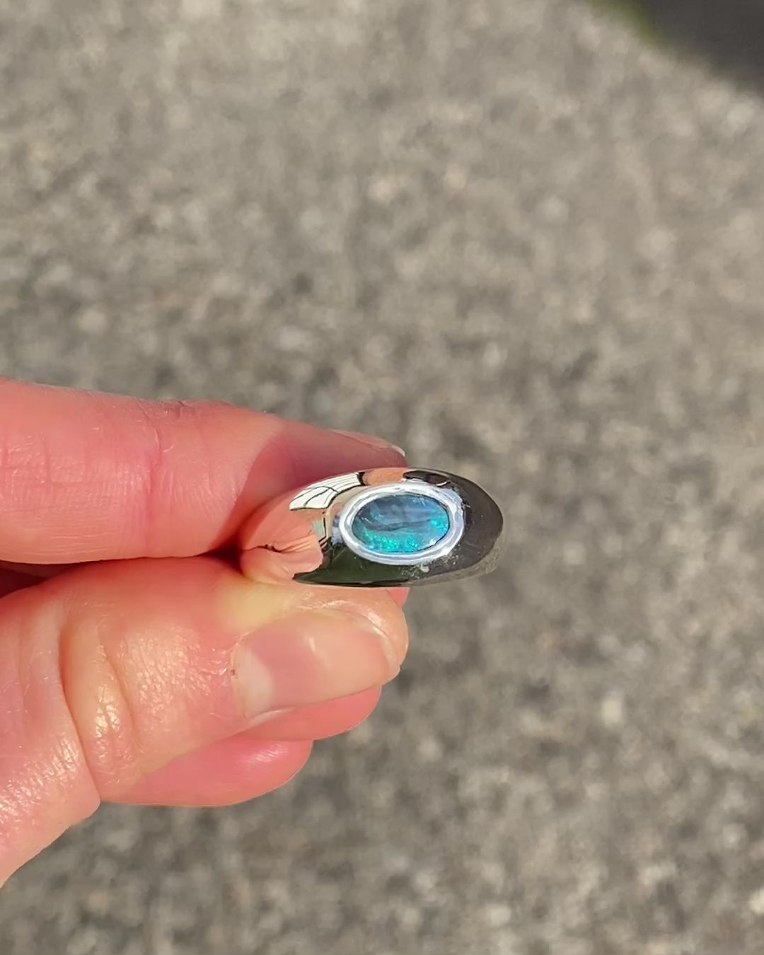 Plain Opal Ring V 1/2