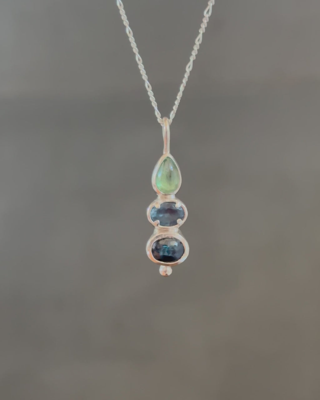 Kyanite & Fluorite Droplet Necklace