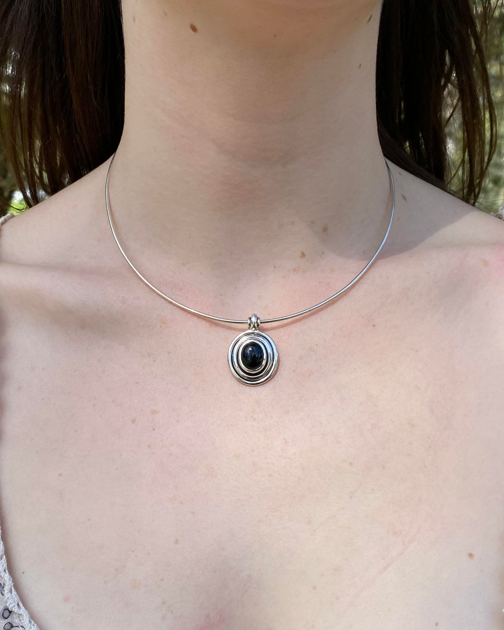 Black Onyx Wire Necklace